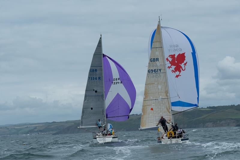 Rodmar and Brainstorm battle in the New Quay Yacht Club Keelboat Regatta 2019 photo copyright Pete Thomas taken at New Quay Yacht Club and featuring the IRC class