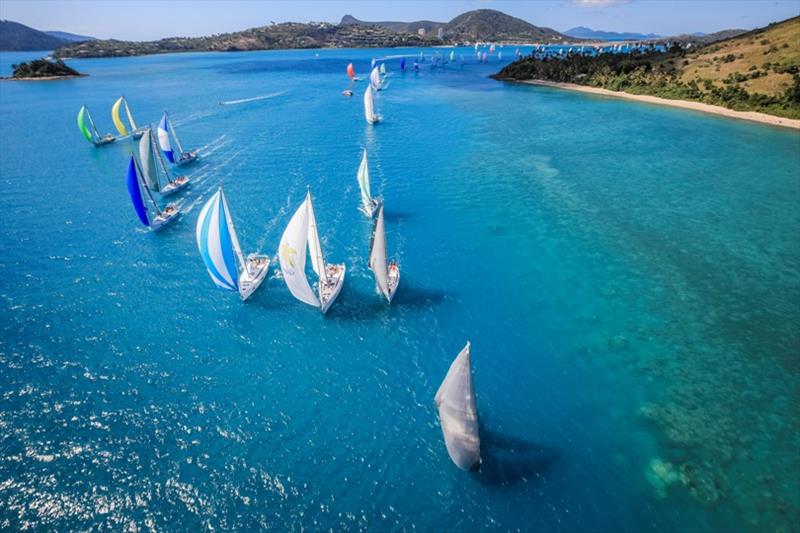 Fleet rounding Dent Island on day 2 of Hamilton Island Race Week - photo © Salty Dingo