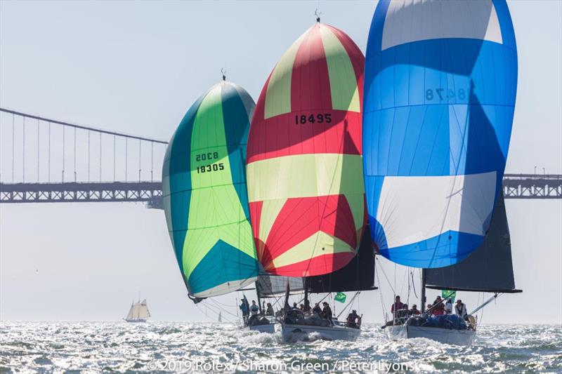 Express 37s found enough wind to fill their chutes - 2019 Rolex Big Boat Series photo copyright Rolex / Sharon Green taken at St. Francis Yacht Club and featuring the IRC class