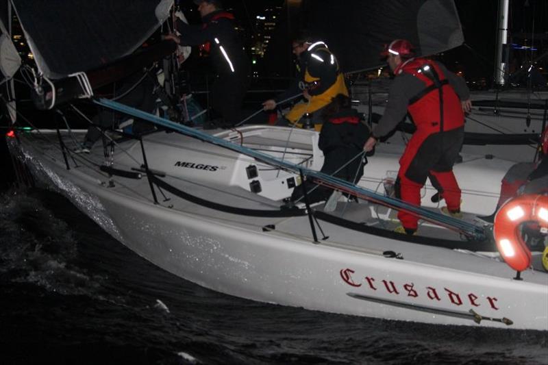 Overall Pipe Opener winner Crusader during the night race photo copyright Peter Watson taken at Derwent Sailing Squadron and featuring the IRC class
