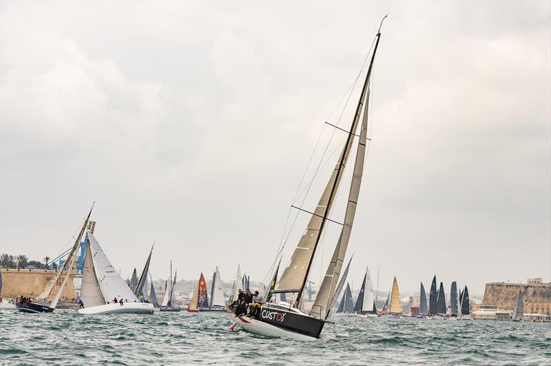 Courrier Recommandé in action at the start of the 2018 Rolex Middle Sea Race - photo © Rolex / Kurt Arrigo 