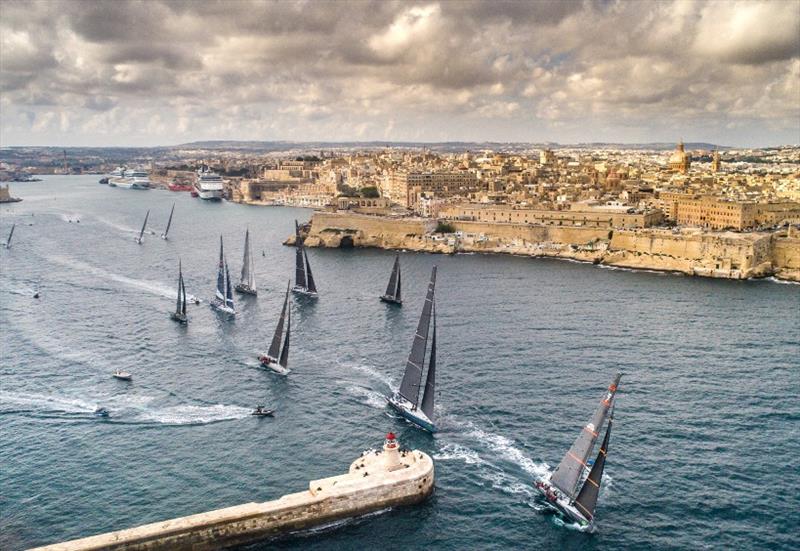 Departing Valletta - Rolex Middle Sea Race photo copyright Kurt Arrigo / Rolex Middle Sea Race taken at Royal Malta Yacht Club and featuring the IRC class