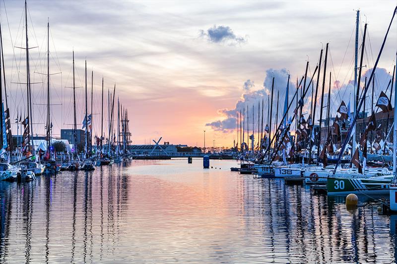 Boats are displayed in the Bassin Paul Vatine during pre-start of the Transat Jacques Vabre , duo sailing race from Le Havre, France, to Salvador de Bahia, Brazil, on October 19, in Le Havre, France photo copyright Jean-Louis Carli / Alea taken at  and featuring the IRC class