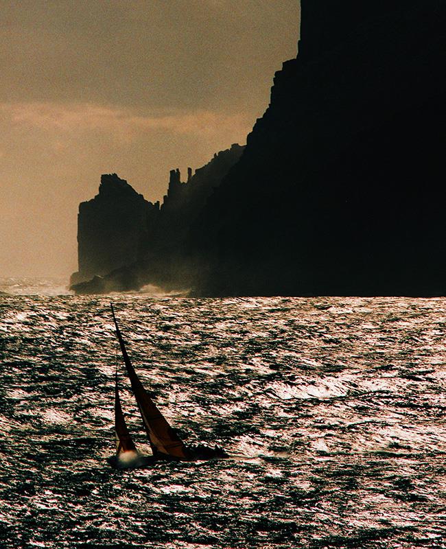 It was the cover shot for 'Ocean Classics' - Zero III off Tasman Island in 1992. If you going to Hobart, do see Richard's awesome exhibition at Hadley's Orient Hotel in Murray Street. - photo © Richard Bennett