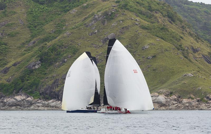 IRC 0 under the cliffs at Nai Harn. Phuket King's Cup 2019 photo copyright Guy Nowell / Phuket King's Cup taken at Royal Varuna Yacht Club and featuring the IRC class
