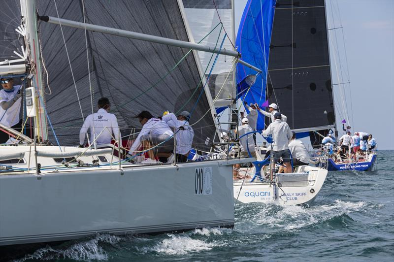 IRC 1 at the top mark. Phuket King's Cup Regatta 2019 photo copyright Guy Nowell / Phuket King's Cup taken at Royal Varuna Yacht Club and featuring the IRC class