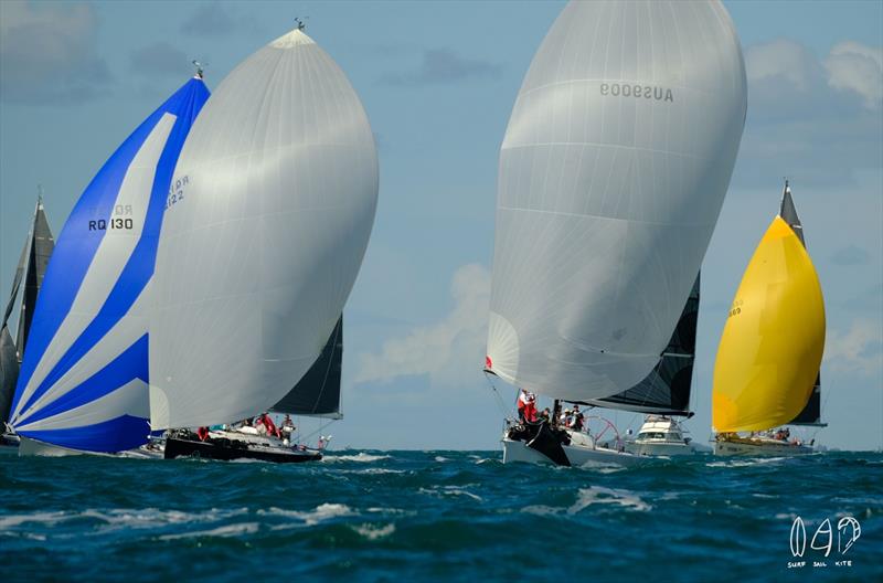 Start of the Bris to HI and Bris to Keppel race in Seers photo copyright Mitch Pearson / Surf Sail Kite taken at Royal Queensland Yacht Squadron and featuring the IRC class