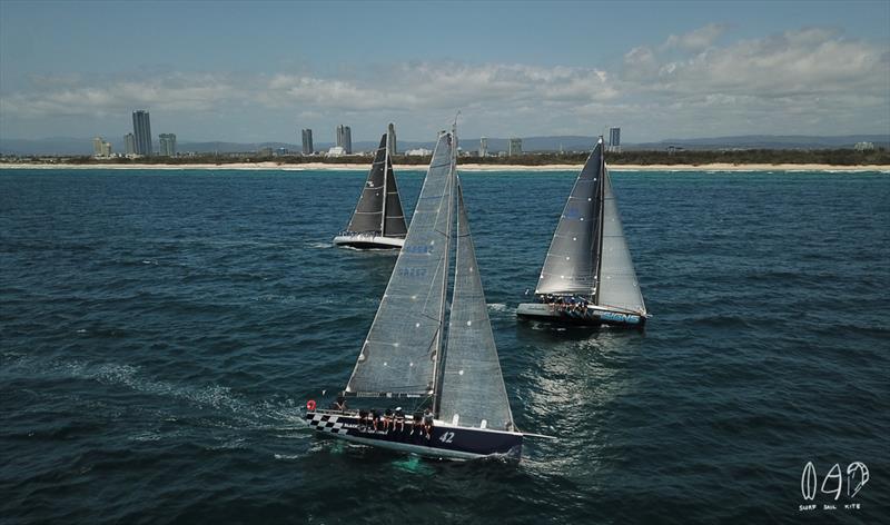 Start of IRC race one with Black Diamond taking the lead - Bartercard Sail Paradise 2020  photo copyright Mitch Pearson / Surf Sail Kite taken at  and featuring the IRC class
