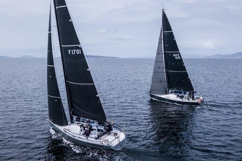 Farr 40's Enterprise and 2 Unlimted go head-to-head - 2020 Australian Yachting Championships, day 1 photo copyright Beau Outteridge taken at Royal Yacht Club of Tasmania and featuring the IRC class