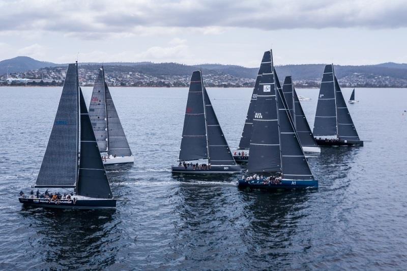 Division A boats just after the start - 2020 Australian Yachting Championships, day 1 photo copyright Beau Outteridge taken at Royal Yacht Club of Tasmania and featuring the IRC class