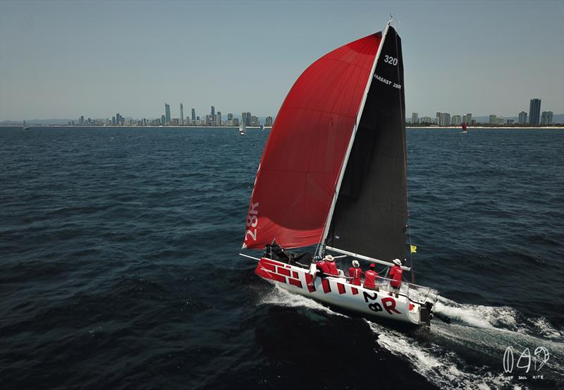 Far East 28 planing nicely towards Broadbeach - Bartercard Sail Paradise 2020 - Day 3 - photo © Mitch Pearson / Surf Sail Kite