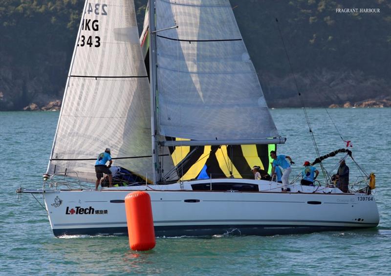 LoTech rounds the bottom mark - Monsoon Winter Series 2019, Race 4 photo copyright Hebe Jebes taken at Hebe Haven Yacht Club and featuring the IRC class