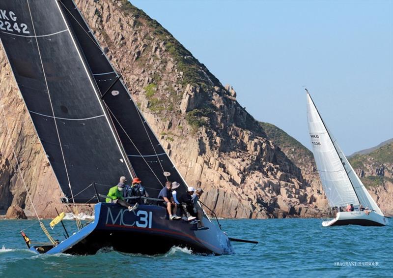 H3O chases Bits and Pieces - Monsoon Winter Series 2019, Race 6 photo copyright Hebe Jebes taken at Hebe Haven Yacht Club and featuring the IRC class