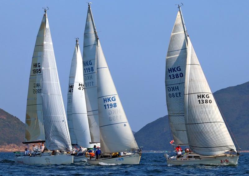 Temujin leads the pack - Monsoon Winter Series 2019, Race 8 photo copyright Hebe Jebes taken at Hebe Haven Yacht Club and featuring the IRC class