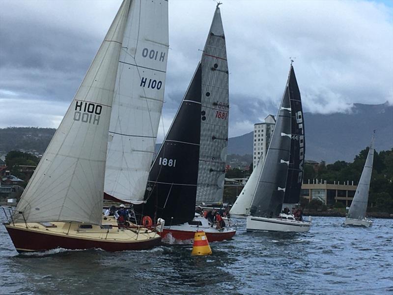 Lock on Wood Young One and Groove On the start line - Combined Clubs Summer Pennant Series 2020 photo copyright Jane Austin taken at Royal Yacht Club of Tasmania and featuring the IRC class