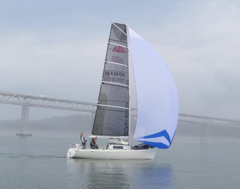 The winning boat passing Red Rock. Here is “io”, Buzz Blackett's brand-new carbon Antrim 27 on its maiden race. Clockwise was their winning strategy - 2020 Three Bridge Fiasco - photo © Susan Burden