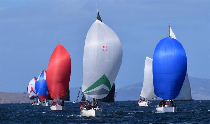 Performance Cruising Keelboats in colourful formation on the River Derwent - Banjo's Shoreline Crown Series Bellerive Regatta 2020 photo copyright Jane Austin taken at Bellerive Yacht Club and featuring the IRC class