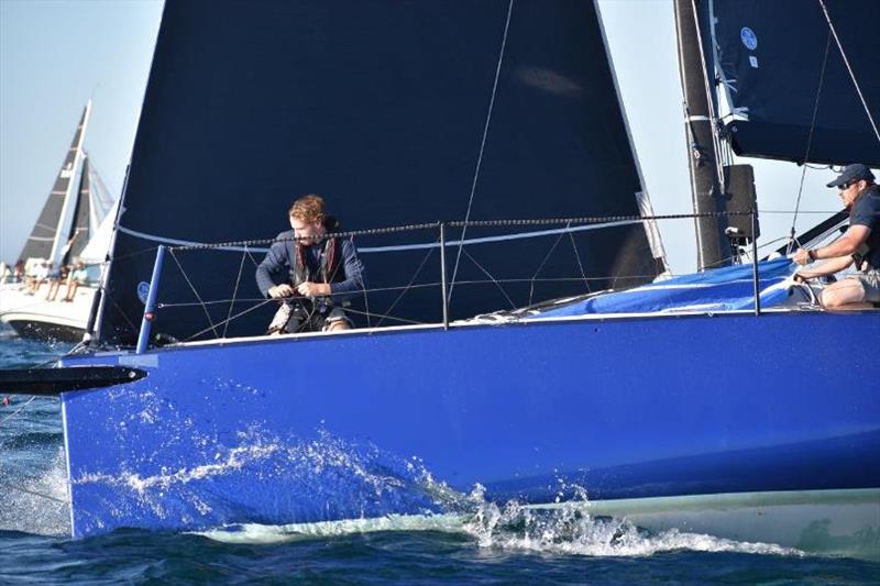 Dan on the bow of Weapon of Choice - 72nd Bunbury and Return Ocean Race - photo © RFBYC Media