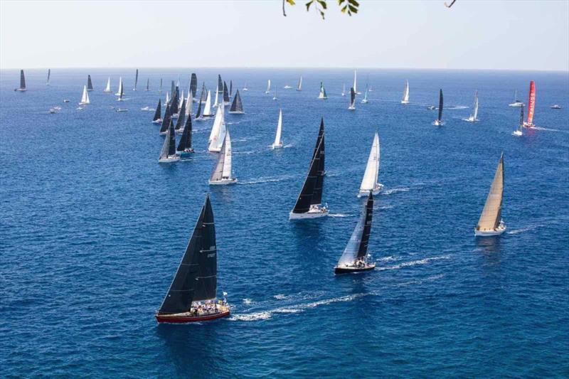 Ross Applebey's British Oyster 48 Scarlet Oyster enjoys a good start in IRC Two during the 2020 RORC Caribbean 600 photo copyright Arthur Daniel / RORC taken at Royal Ocean Racing Club and featuring the IRC class