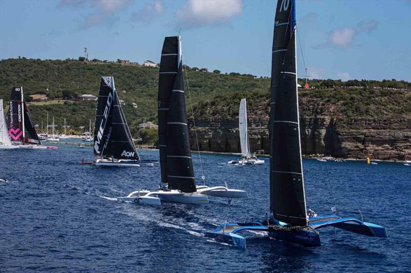 PowerPlay, Argo and Maserati at the start of the RORC Caribbean 600 from Antigua photo copyright Tim Wright / photoaction.com taken at Royal Ocean Racing Club and featuring the IRC class