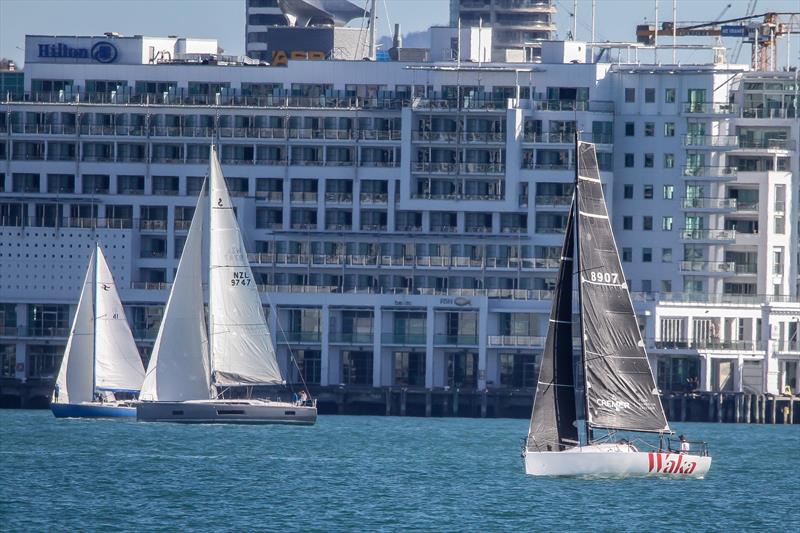 Waka beating in a light NE breeze a few minutes after the start - RNZYS Club Marine Insurance Winter Series - May 16, 2020 photo copyright Richard Gladwell / Sail-World.com taken at Royal New Zealand Yacht Squadron and featuring the IRC class