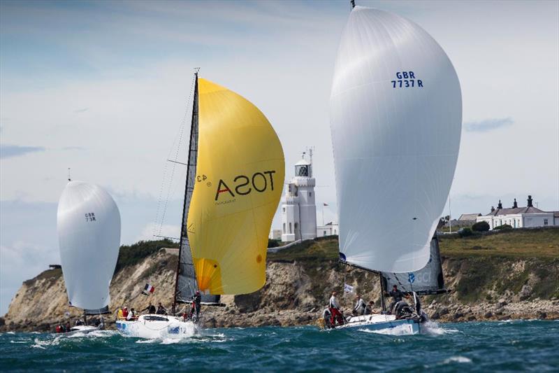 At St. Catherine's Point - racing around the Isle of Wight in the Commodore's Cup photo copyright Paul Wyeth / pwpictures.com taken at Royal Ocean Racing Club and featuring the IRC class