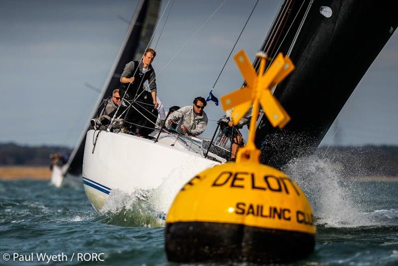 Michael O'Donnell's J/121 Darkwood currently leading IRC Two on countback (subject to a protest)  - RORC IRC National Championships photo copyright Paul Wyeth / pwpictures.com taken at Royal Ocean Racing Club and featuring the IRC class