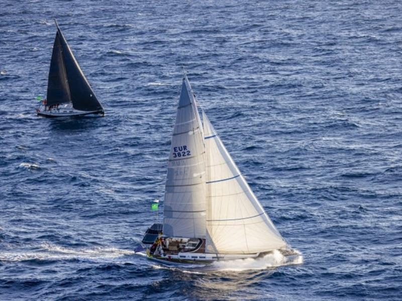 Zlatan (right) and Jarhead in close contention during a thrilling 2020 Rolex Middle Sea Race photo copyright Carlo Borlenghi / Rolex taken at Royal Malta Yacht Club and featuring the IRC class