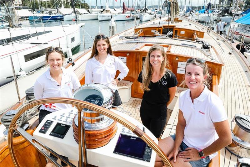 Clare Costanzo, Juliet Costanzo, Nina Curtis and Stacey Jackson on board Drumfire, which Jackson will sail in the 2020 Rolex Sydney Hobart photo copyright Salty Dingo taken at Cruising Yacht Club of Australia and featuring the IRC class