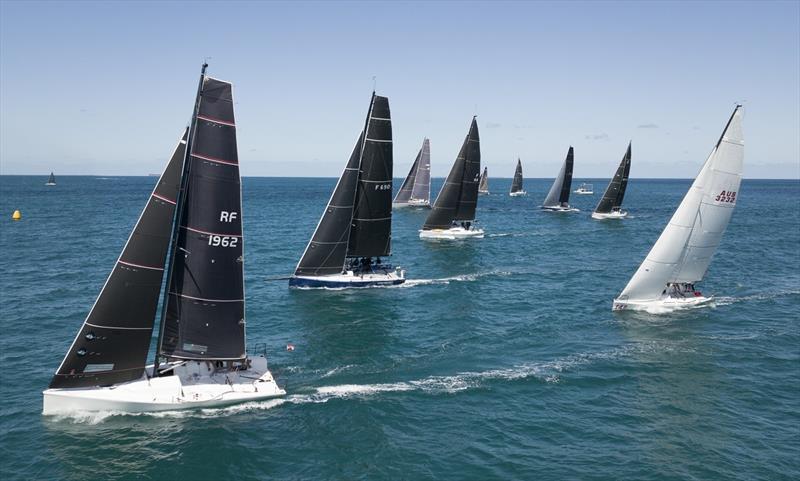 The Cadillac off the pin at the Division One start - Ocean Racing WA IRC State Championships - photo © John Chapman
