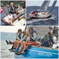 © Billy Black / Michele Almeida From upper Left: Running Tide skipper Beau Van Metre, Running Tide under sail, the Mudratz Racing team (Youth Challenge) at the Ida Lewis Distance Race in 2018 © Billy Black / Michele Almeida