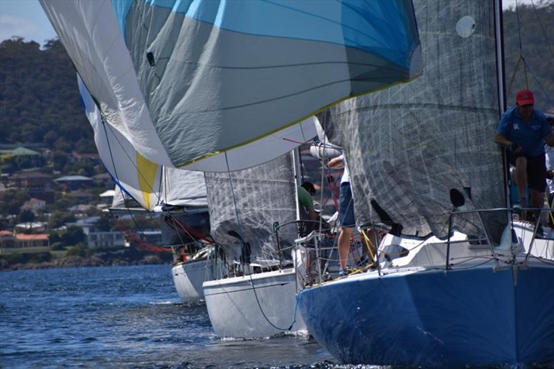 A parade of sail in the Performance Cruising Division of the Banjos Shoreline Crown Series Bellerive Regatta photo copyright Jane Austin taken at Bellerive Yacht Club and featuring the IRC class