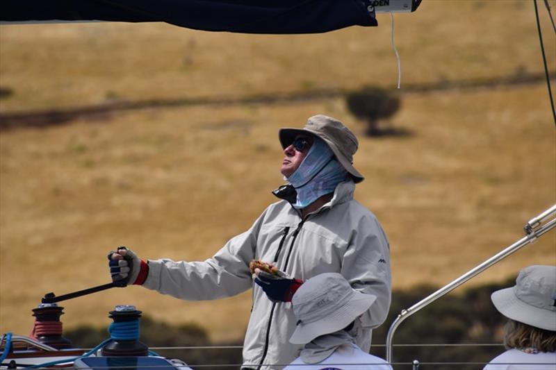 Life is certainly good for Tassie sailing icon Greg Muir on C'est Si Bon photo copyright Jane Austin taken at Bellerive Yacht Club and featuring the IRC class