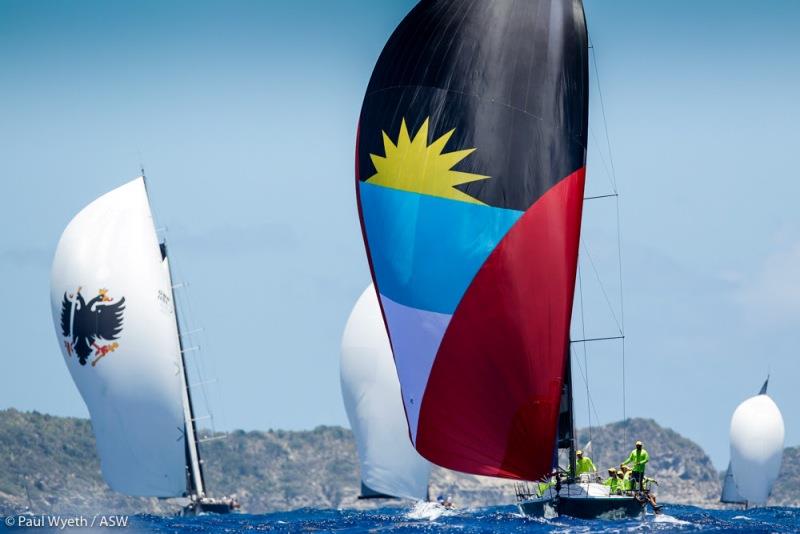 Yachts race downwind during the 2019 edition of Antigua Sailing Week photo copyright Paul Wyeth / www.pwpictures.com taken at Antigua Yacht Club and featuring the IRC class