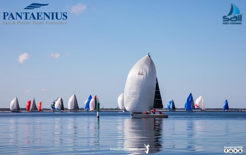 Painting or picture - the fleet riding the North Easterly - Sail Port Stephens day 1 - photo © Nic Douglass / www.AdventuresofaSailorGirl.com