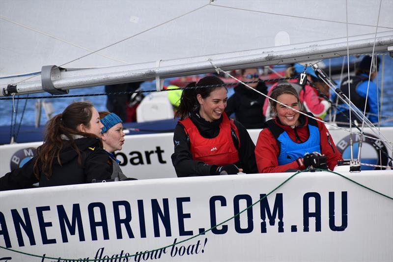 Matilda O'Donoghue Charlotte Armstrong Grace Holligan and Isabella Ermacora - 2021 Combined Clubs Women's Keelboat Regatta photo copyright Jane Austin taken at Derwent Sailing Squadron and featuring the IRC class
