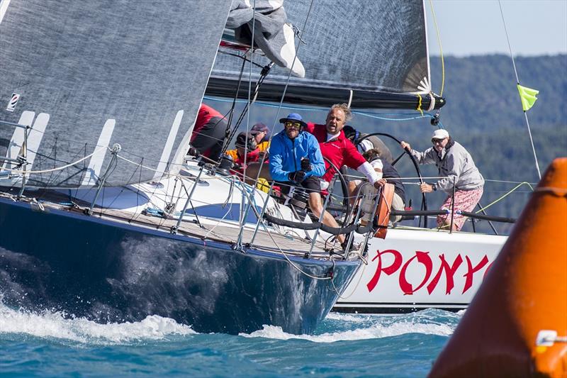 Carrera S and Ponyo tough it out in 2019 - Airlie Beach Race Week photo copyright Andrea Francolini taken at Whitsunday Sailing Club and featuring the IRC class
