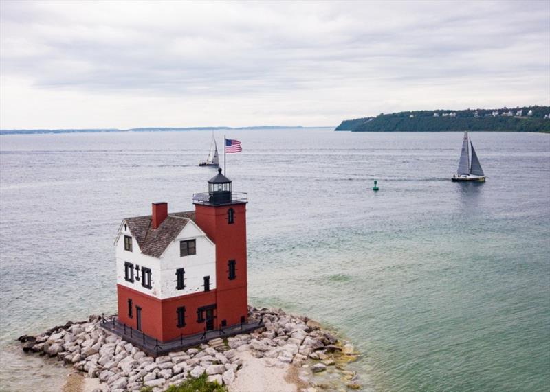 Finish line off Mackinac Island. - Mackinac Island 2019 - photo © Chicago Yacht Club 2019