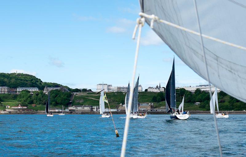 Start line for the Vernon Dawson Cup Race (Scarborough to Whitby) photo copyright Chris Clark taken at Scarborough Yacht Club and featuring the IRC class