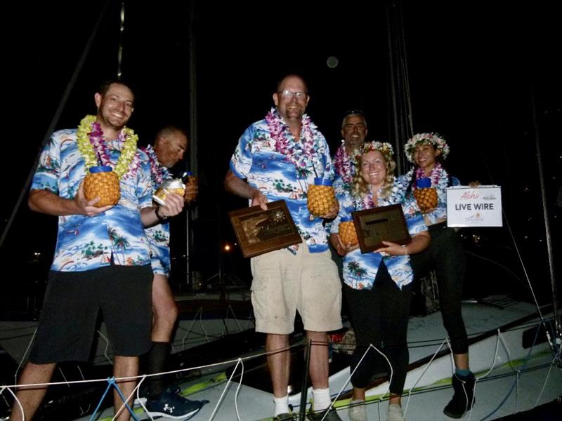 The team of Live Wire are the real Tail End Charlies of the 2021 Transpac photo copyright Pam Davis taken at Transpacific Yacht Club and featuring the IRC class