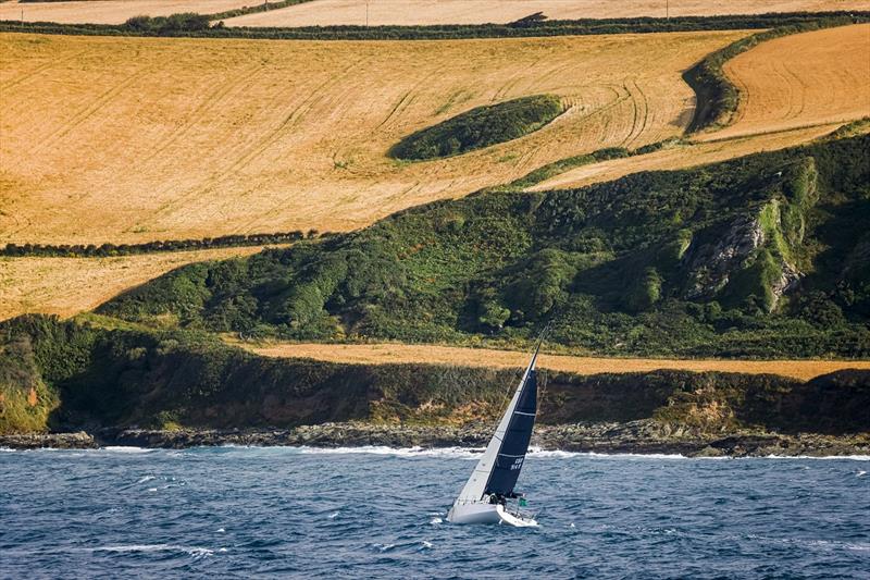 The second day of the 2021 Rolex Fastnet Race saw boats coming close inshore to make the best of the prevailing wind and tides photo copyright Carlo Borlenghi taken at Royal Ocean Racing Club and featuring the IRC class