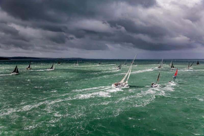 Strong winds from the south west and a building sea state made for a dramatic opening few hours as yachts battle out of The Solent photo copyright Carlo Borlenghi taken at Royal Ocean Racing Club and featuring the IRC class