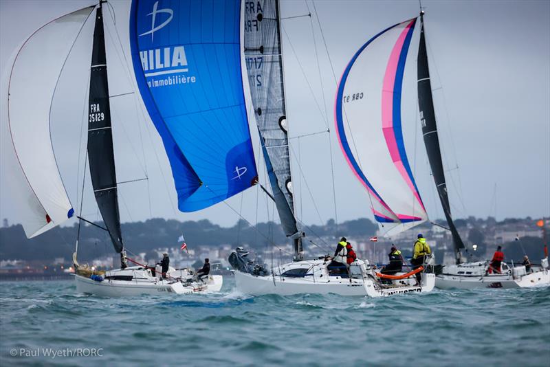 Whisper, Cora, Malice going past Ryde - RORC Castle Rock Race photo copyright Paul Wyeth taken at Royal Ocean Racing Club and featuring the IRC class