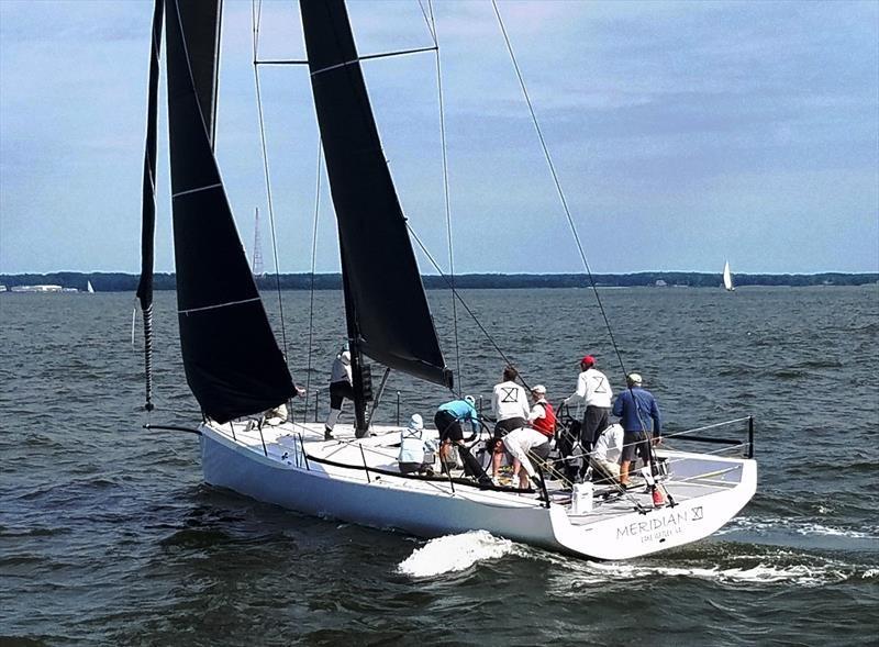 Meridian XI, a Carkeek 40 skippered by Hampton Yacht Club member William “Sled” Shelhorse, is one of the top entries in the 2021 Annapolis Fall Regatta photo copyright Bill Wagner  taken at Storm Trysail Club and featuring the IRC class