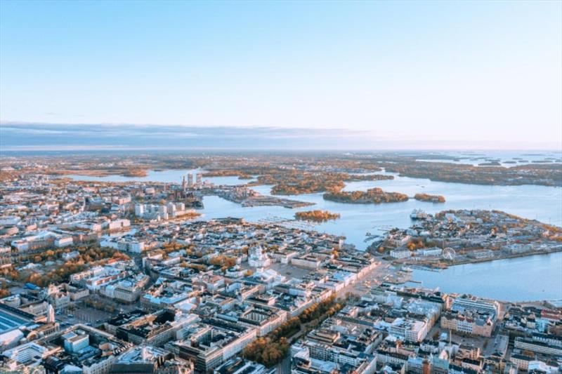 Aerial view of Helsinki: The strategic 630nm course strategic will include land influences in the Gulf of Finland and around Gotland photo copyright Helsinki Marketing taken at Royal Ocean Racing Club and featuring the IRC class