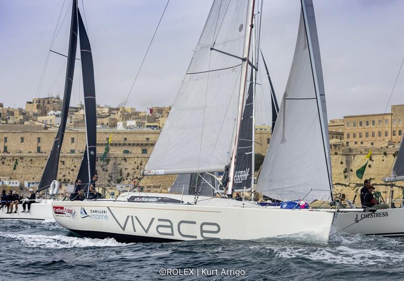 Rolex Middle Sea Race - Vivace, Sail no: MLT 7378, Boat Type: Reflex 38, Entrant: Andrew Agius Delicata, Country: MLT, Skipper: Andrew Agius Delicata, Class 6 photo copyright Rolex / Kurt Arrigo taken at Royal Malta Yacht Club and featuring the IRC class