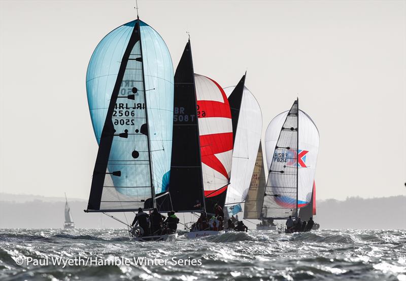 GR8 Banter, Mustang 30, M'Enfin! during HYS Hamble Winter Series Race Week 5 photo copyright Paul Wyeth / www.pwpictures.com taken at Hamble River Sailing Club and featuring the IRC class