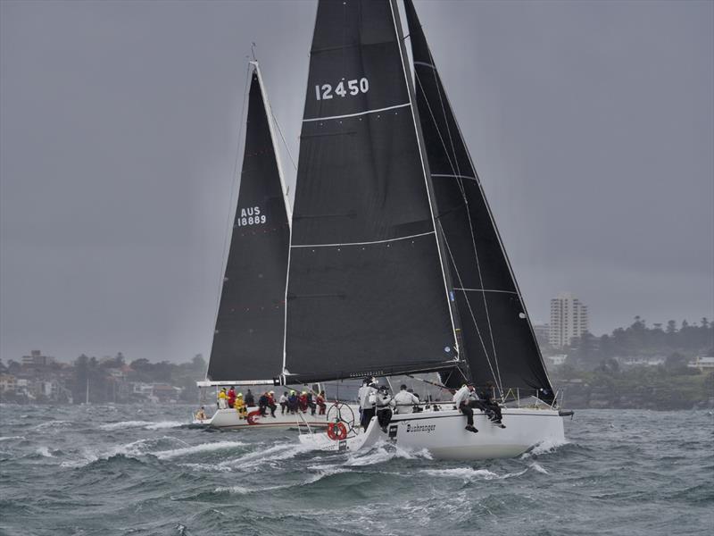 Bushranger and Nine Dragons heading to sea on day 1 of the annual Sydney Short Ocean Racing Championship photo copyright Tilly McKnight Media taken at Middle Harbour Yacht Club and featuring the IRC class