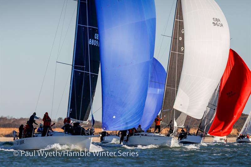 Mojo Risin, Hot Rats, Jumping Jellyfish, Jump 2 It, during HYS Hamble Winter Series Race Week 8 photo copyright Paul Wyeth / www.pwpictures.com taken at Hamble River Sailing Club and featuring the IRC class