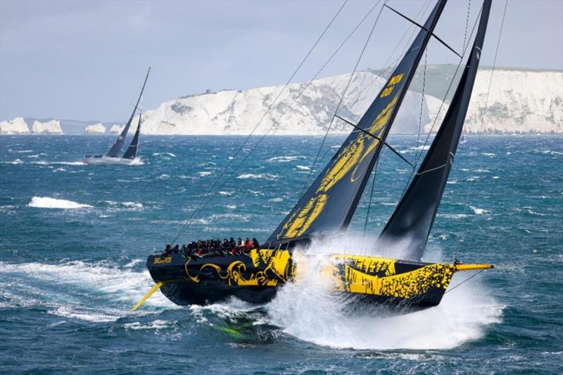 The mighty Maxi Skorpios established a monohull record for the new course of 2 days 8 hrs 33 mins and 55 secs - photo © Carlo Borlenghi / Rolex